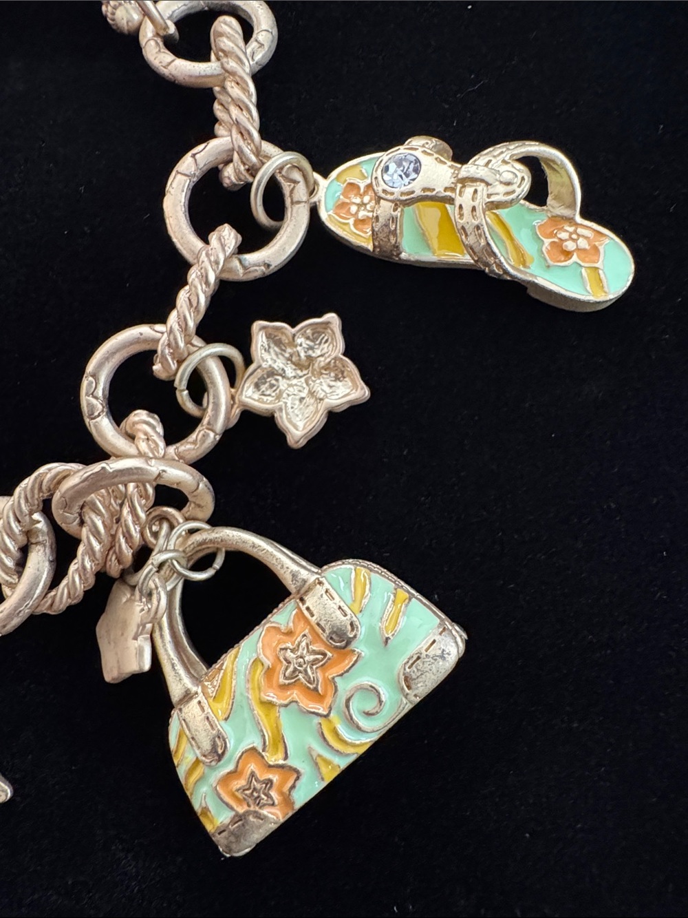 Unbranded Matte Gold-Tone Multi Charm Bracelet - Picture 3 of 6